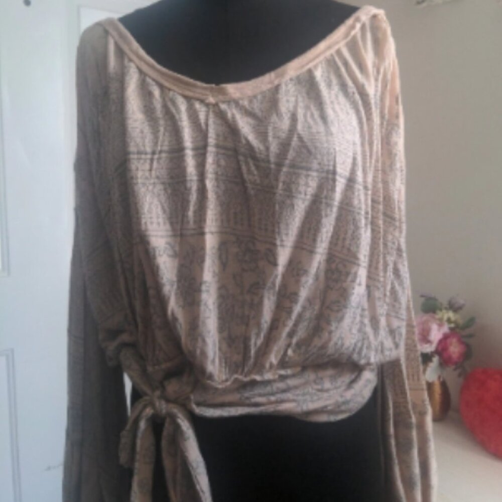Free People S Knit Balloon Sleeve Blouse Like New